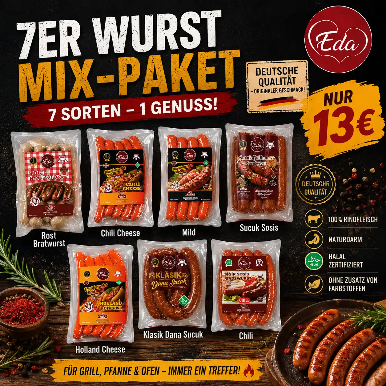 主图1 XXL Wurstpaket – 7 Sorten – Bild 1