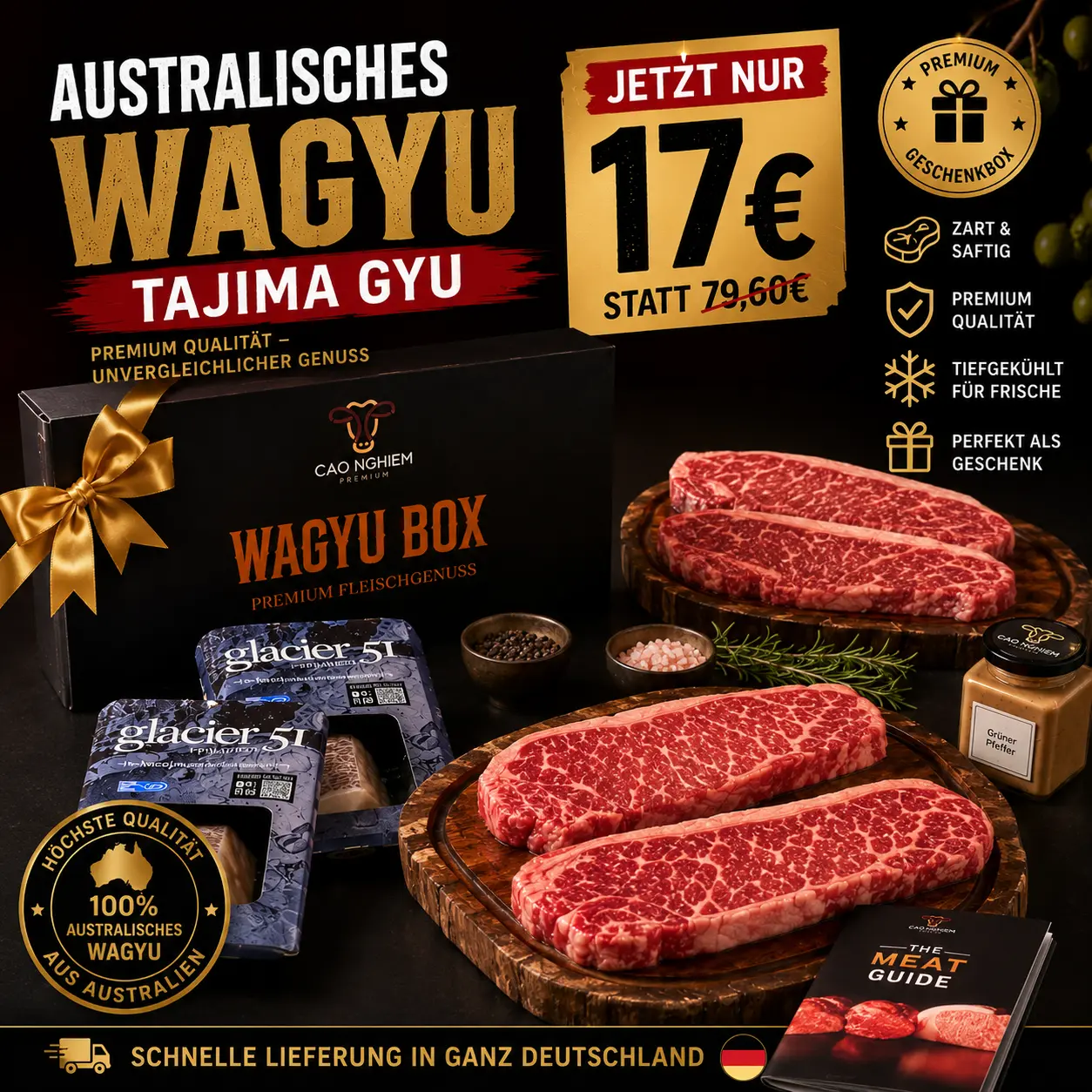 主图1 W1A Geschenk-Set – Wagyu & Schneefisch (AUS) – Bild 1