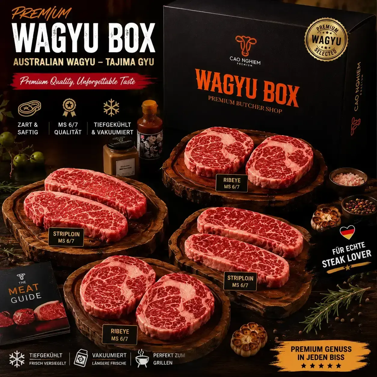 主图1 🔥 Premium Wagyu Steak Box – 8 Steaks – Bild 1