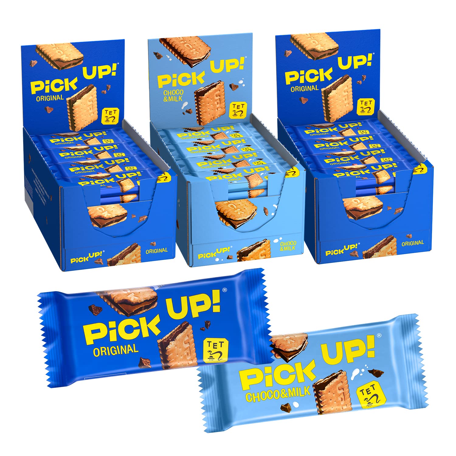 1 PiCK UP! Mischbundle Original & Choco&Milk, 72 x 28g Displayboxen – Bild 1